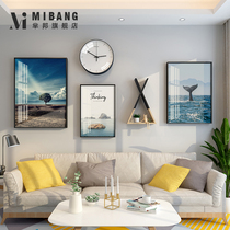 Nordic living room decorative painting Modern simple punch-free sofa background wall hanging painting Dining room bedroom room mural