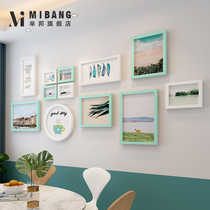 Restaurant photo wall punch-free creative wall photo frame wall hanging combination ins wind room background wall decoration