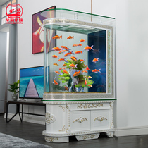Bullet fish tank living room household medium aquarium glass 1 2 meters 1 5 meters ecological floor screen fish tank