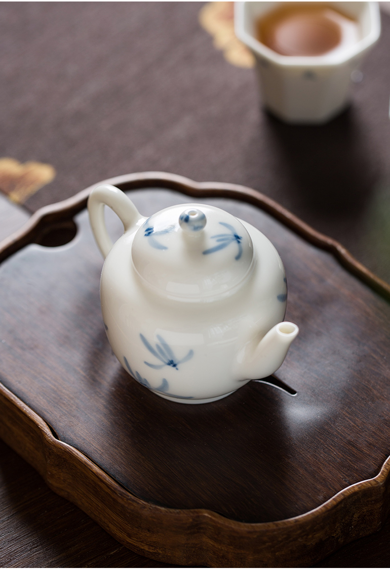 Twenty - four ware ceramic tea Japanese one little teapot with a single pot of filtering the mini jingdezhen blue and white porcelain