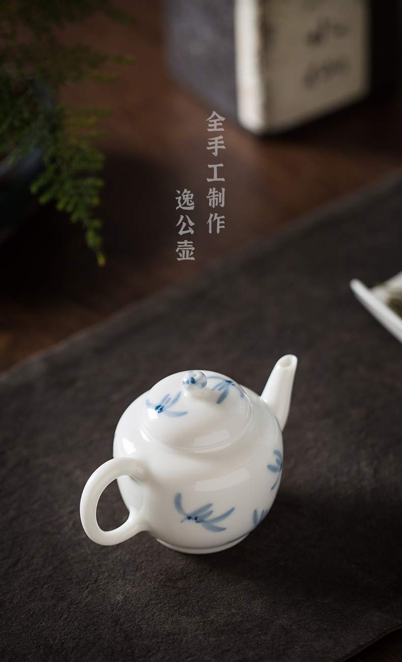 Twenty - four ware ceramic tea Japanese one little teapot with a single pot of filtering the mini jingdezhen blue and white porcelain