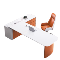Modern simple office desk and chair combination painted boss desk white executive desk office female president desk supervisor desk