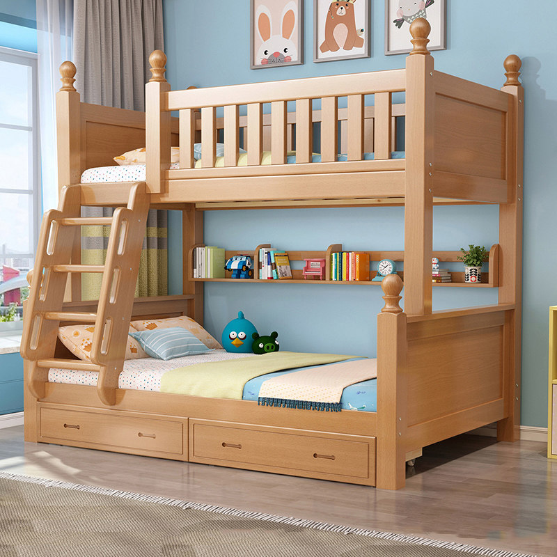 Bunk bed bunk bed all solid wood high and low bed adult multi-functional small apartment children's bunk bed wooden bed sub-mother bed