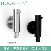304 stainless steel automatic washing machine faucet mini T type black wire drawing pipe stop water explosion proof nozzle 4 points