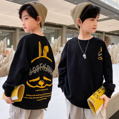 Осенняя детская приятная телу толстовка для мальчиков, коллекция 2021, в корейском стиле, подходит для подростков, в западном стиле