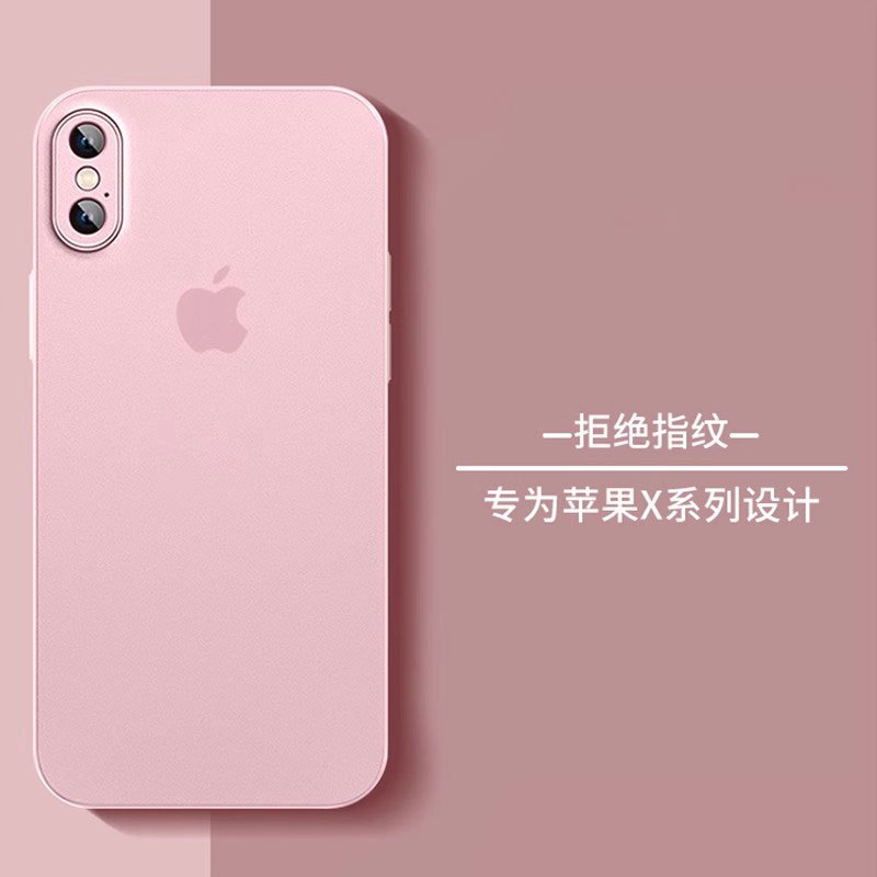 Boquanya Compatible iPhone X Phone Case, New Pink iPhone XS Matte Ultra-Thin X Summer Cooling Xr Drop-Proof Lens Full Coverage XS Simple Silicone Transparent XS Max Bare Phone Feel for Men and Women