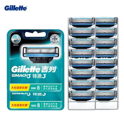 Оригинал Mach3 Gillette 8pcs Razor Blades Men Shiping Razor
