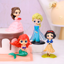 10 Princess Qs birthday cake decorated the Snow Bell Mermaid Elsa Aissa