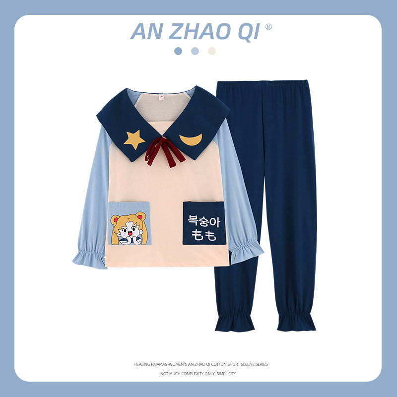Children's pyjamas girls'pure cotton long sleeves spring autumn girls' Princess among girls' Princess of the Child Spring 2022 The new Grand Scouts