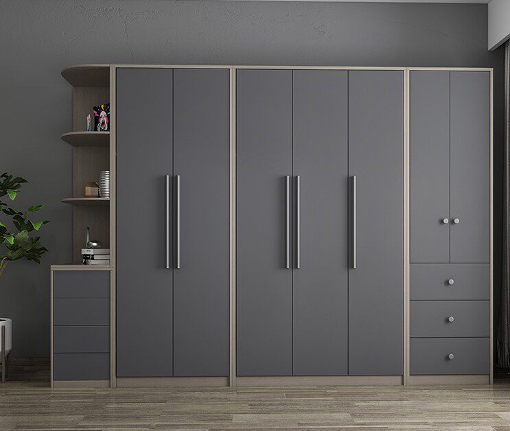 Customize the overall wardrobe Nordic small family Type minimalist Hyundai Three-45 door cabinets Combined assembled plate-type large closet