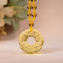 Year of the Zodiac Yellow and White Purple Pink Crystal Glass Pixiu Pendant for Men and Women Safety Buckle Lanyard Lucky Pixiu Pendant Water