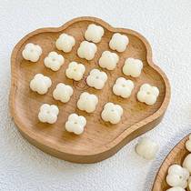 Natural white jade bodhi root bracelet carved osmanthus loose beads bodhi seed DIY accessories accessories literary hand