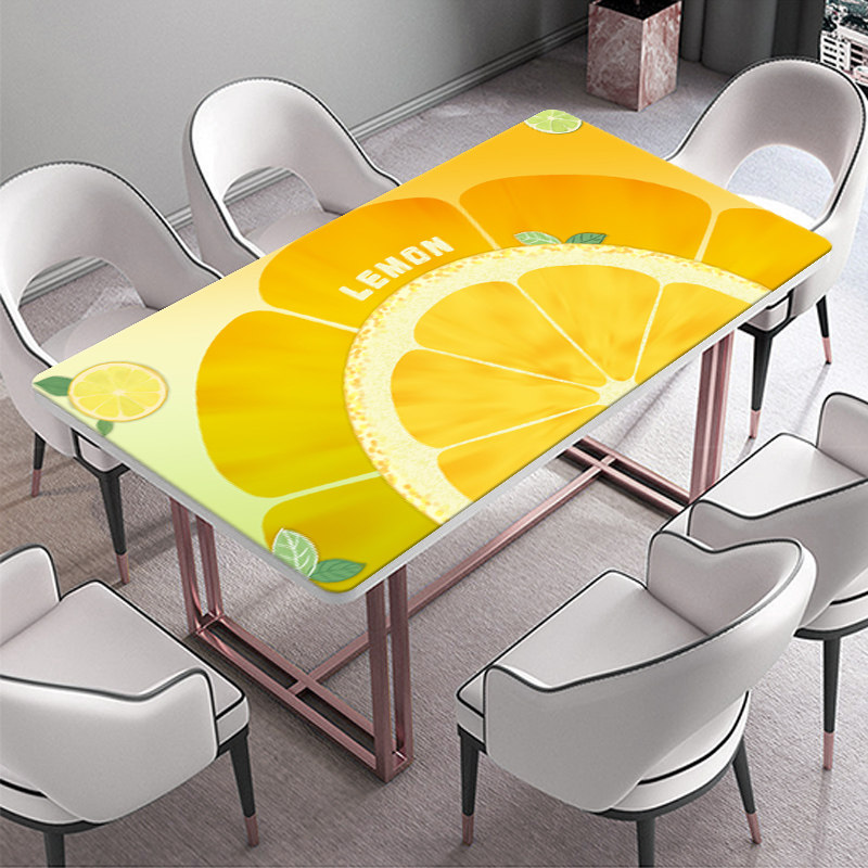 Minimalist Hyundai Ins table mat fruit windy tea table cloth waterproof anti-oil and burn-free tea table mat free of washing