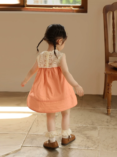 Летний комплект без рукавов, детское платье без рукавов, в западном стиле, коллекция 2023