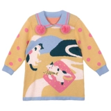 Детский трикотажный зимний свитер, платье, детская юбка, коллекция 2023, свободный крой