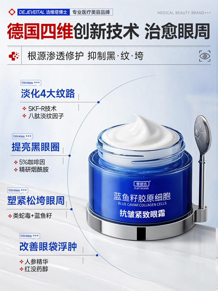 Eye Cream, Anti-Wrinkle, Firming, Anti-Aging, Lightening Dark Circles and Fine Lines, Lifting Eye Bags, Official Flagship Store, Number One Authentic Product