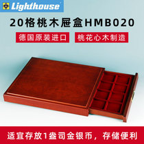 German lighthouse LIGNUM 20 grid peach wood coin drawer box pig year commemorative coin 2019 gold and silver coin collection box