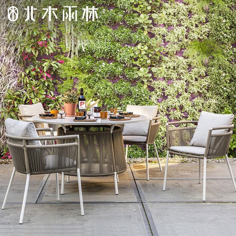 Beimu Rainforest Villa Courtyard Tables and Chairs Hotel Homestay Outdoor Terrace Leisure Outdoor Garden Outdoor Tables and Chairs Combination