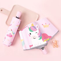 Umbrella Small portable rain and rain dual-use folding primary school cute children automatic childrens umbrella Female school umbrella