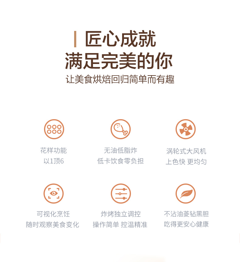 华帝 空气炸烤箱 空气炸锅+电烤箱一体 无油健康烘焙 23L 图2