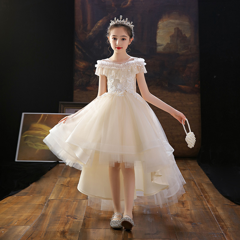 Children's High - end evening dress drag and tail 2023 new wedding dress show starring summer