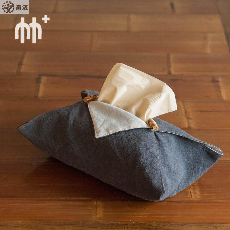Bamboo cotton linen Chinese pumps box creative household living room fabric toilet tissue box carton napkin pack