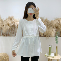 Maternity wear summer and autumn new long sleeve chiffon fashion large size loose thin undercover Korean version of Joker top