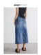 Jinggu plus size women's clothes 2022 plus size denim skirt women's mid-length skirt slimming slit hip skirt summer