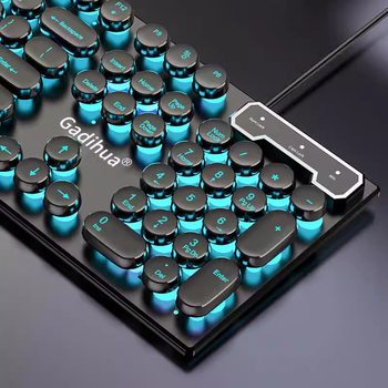 Mechanical Feel Keyboard USB Wired Computer Desktop Laptop for Boys and Girls Gaming E-Sports Office Dedicated Punk