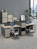 Staff desk simple modern 4 people Office furniture work table staff table screen office table and chair combination