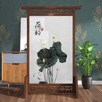 Screen partition Living room New Chinese style minimalist modern solid wood hollowed-out shielded wall Xuanguan bedroom home lotus seat screen