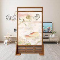 Lotus nine fish picture Chinese screen partition into the door to stop the gas gathering porch living room bedroom office hollow seat screen