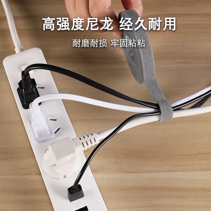 High-Strength Nylon Velcro Data Cable Organizer, Wear-Resistant, Durable, and Firmly Adhesive Cable Tie