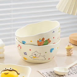 Ceramic noodle bowl personal special tableware bowl For Home 2025 New arrival Hit Style bowl girls Hit Style instant noodle bowl