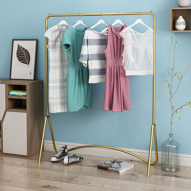 Light luxury simple modern clothing display rack floor bedroom hanger simple Nordic iron coat rack Net Red