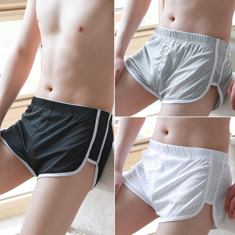 Comfortable and breathable ice silk men's underwear youth large size trend personality loose plus fat arrow pants boxer shorts