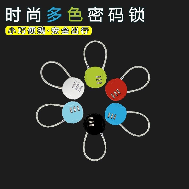 Can be changed password Colour zinc alloy round steel wire rope lock luggage Luggage Luggage luggage Raced padlock Fitness Room Locker lock