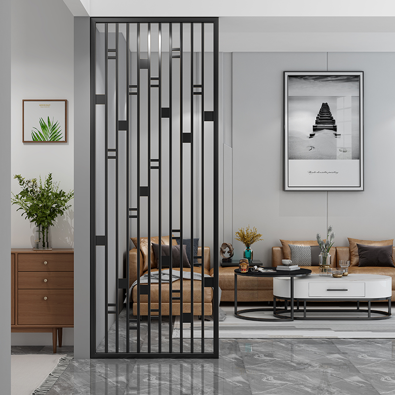 Nordic Entry Iron Screen Divided Metal Metal Metal Season Living Room Light Luxury Grail Hollow Wall