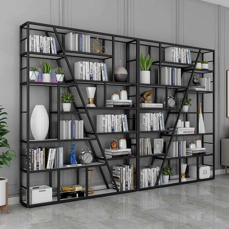 Nordic Iron Art Frame Decoration Divided Light Luxury Office Living Room Bookshelf Down on the Wall Multi-layer Bo-Antique