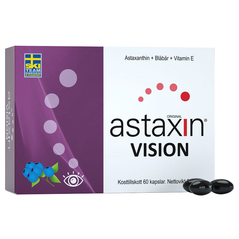  瑞典Astaxin拜爾力蝦青素越橘護眼丸眼睛保健品口服藍莓膠囊60粒