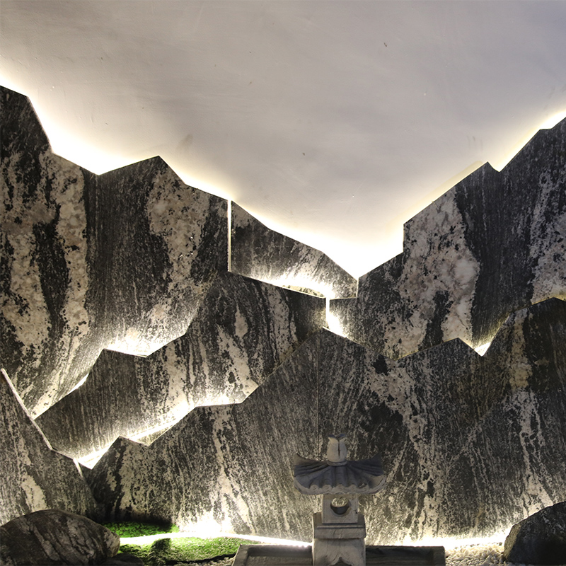 Stone Shadow Wall Stone SnowWave Stone Slice Composition Indoor Mountain Stone Building View Outdoor Patio Stone Background Wall Decoration