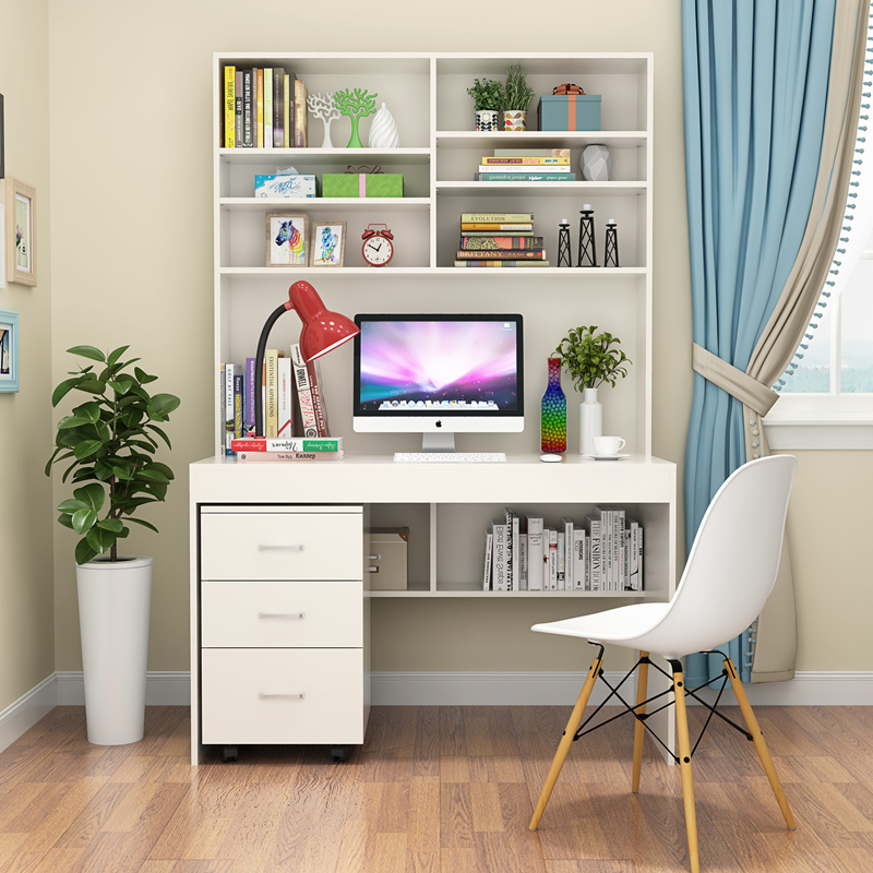 Desk bookshelf combination Computer desk Desktop bookcase One bedroom Simple home student study desk Desk