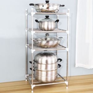 多层厨房不锈钢置物架 锅盖架 厨房收纳架
