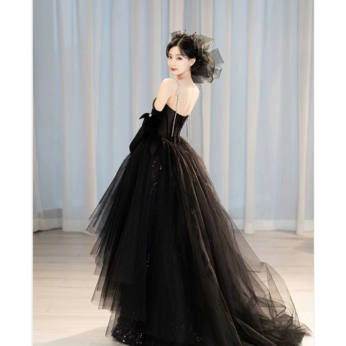 Черные блестки для ногтей, вечернее платье, элитная юбка, свадебное платье, эффект подтяжки, легкий роскошный стиль