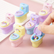 Volcano stationery small gift wholesale cute pencil sharpener Childrens mini pen sharpener Hand-shaking girl toilet modeling Unicorn school kindergarten prize small gift Korean creativity 