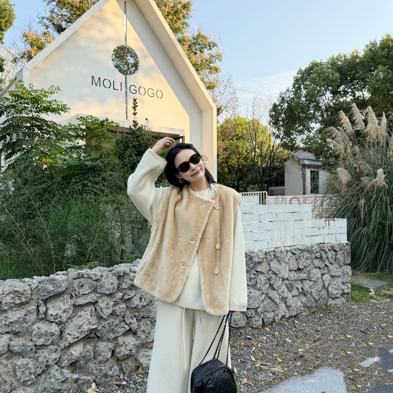 Xiaoxi Jessie Xiaoxi's Personal Clothing Spanish Larguino Vest/Imported Fur Integrated 10.18