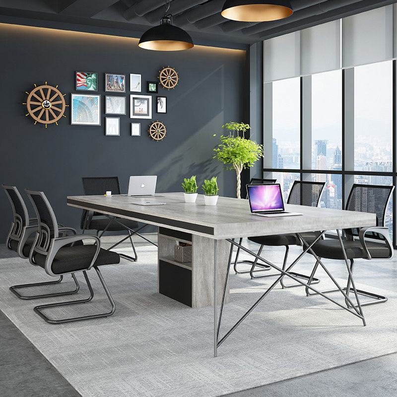 Conference Table Long Table loft Industrial Wind Small Conference Room Simple Nordic Worktable Rectangular Table Office Furniture