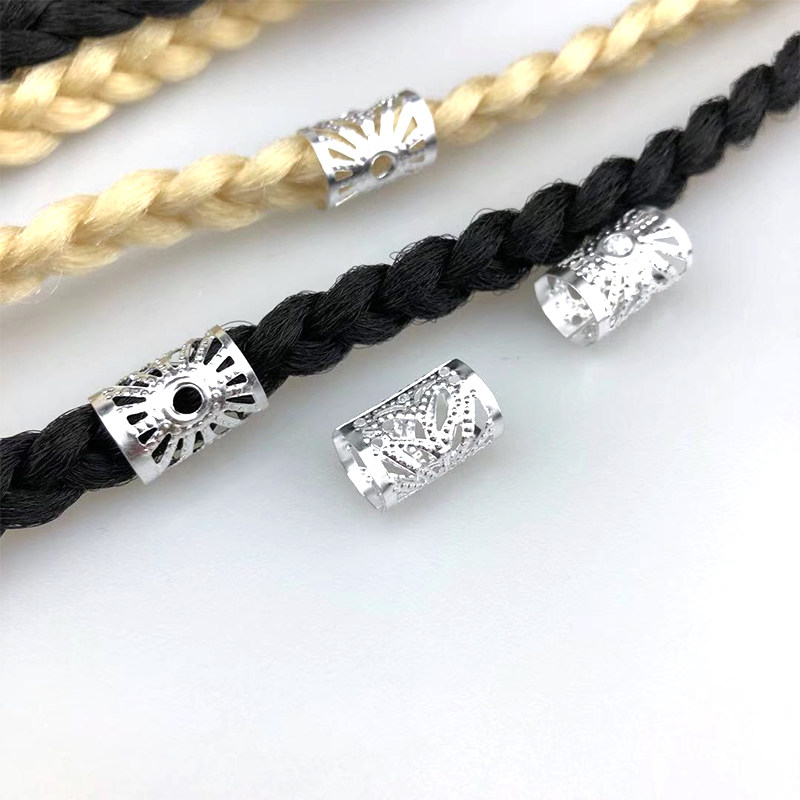 Punk cool small dirty braid ring buckle metal ring choreography ring hip-hop trampoline leather strap hair personality ornament male and female