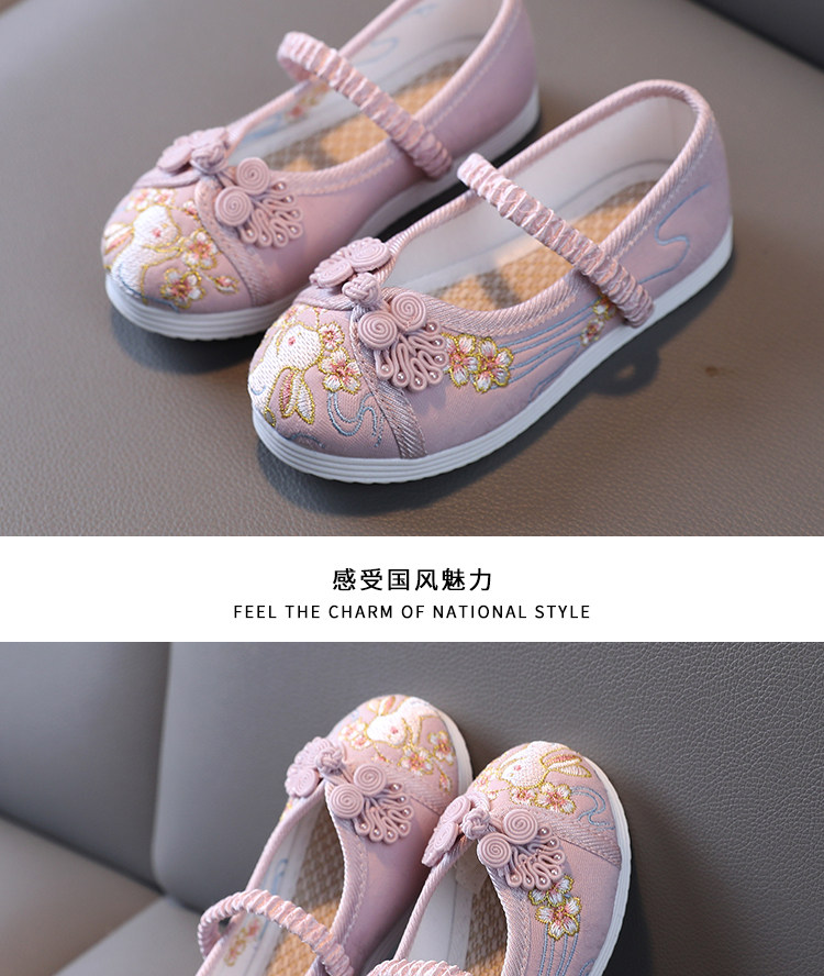 春秋女童绣花鞋古风儿童汉服鞋古装老北京手工布鞋中国风马面裙鞋 — 51