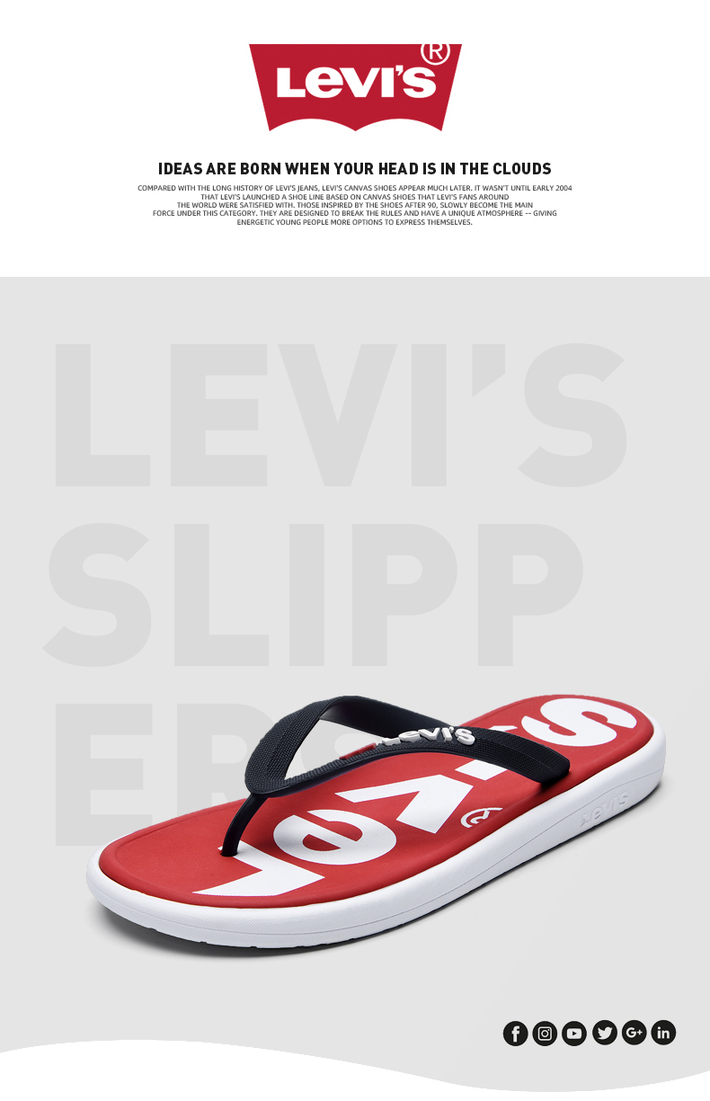 Levi’s 李维斯 2022夏季外穿沙滩鞋情侣款潮人字拖 图1
